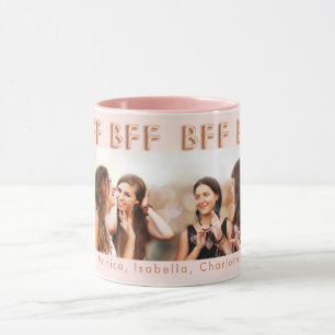 Friends forever rose gold blush photo BFF Mug