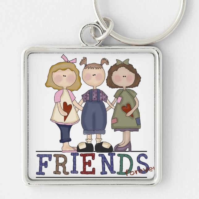Friends Forever Silver Keychain (Front)