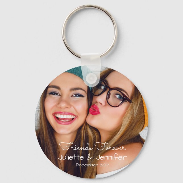 Friends forever | upload photo add names and date key ring (Front)