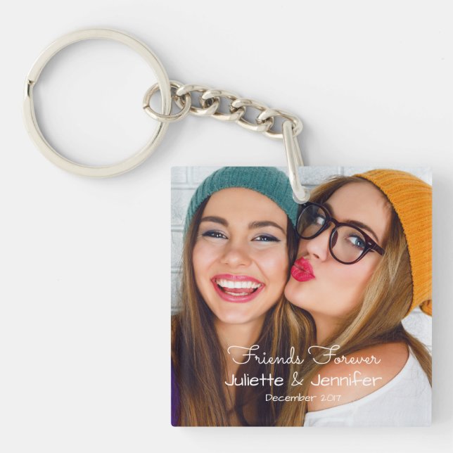 Friends forever | upload photo add names and date key ring (Front)