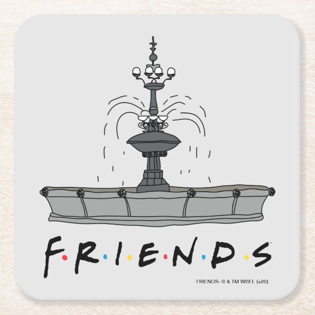 FRIENDS™ Fountain Square Paper Coaster (Front)