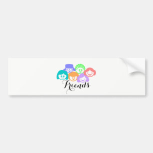 "Friends" Friendship Cute Bumper Sticker. Sticker