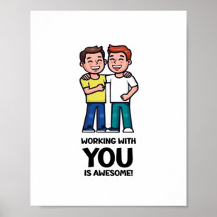 Friends From Work - Two Men Classic Poster