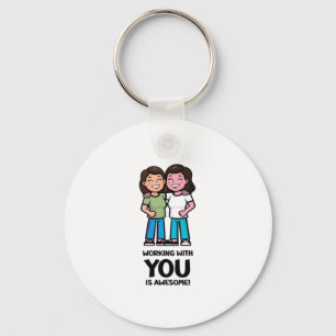 Friends From Work - Two Women Classic Key Ring