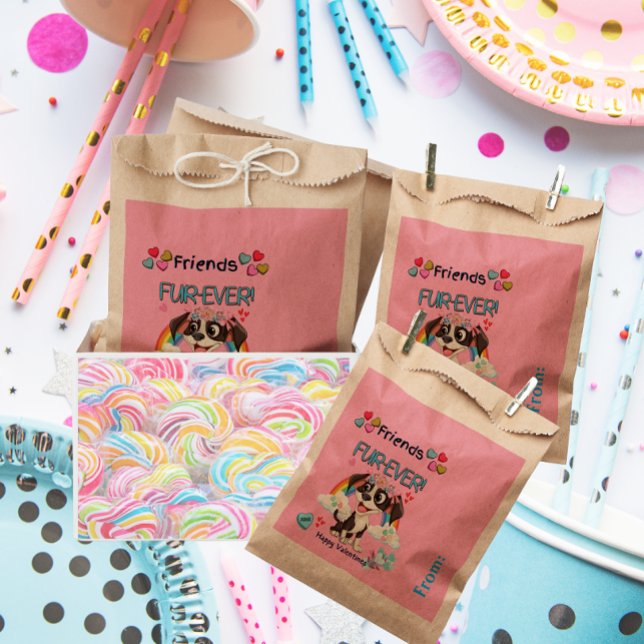 Friends Fur-Ever Cute Puppy Classroom  Favour Bag (Cute puppy illustration to make any kid happy.)
