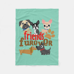 Friends Furever Dogs Puppies Fleece Blanket