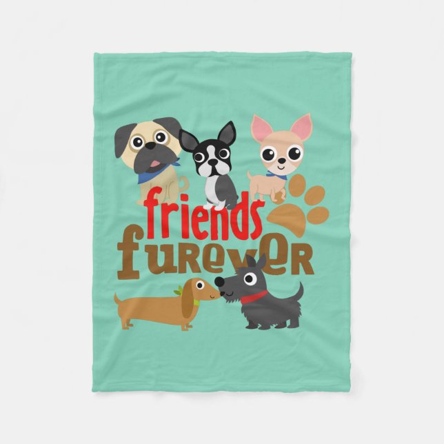 Friends Furever Dogs Puppies Fleece Blanket (Front)