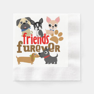 Friends Furever Dogs Puppies Napkin