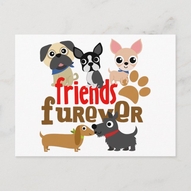 Friends Furever Dogs Puppies Postcard (Front)