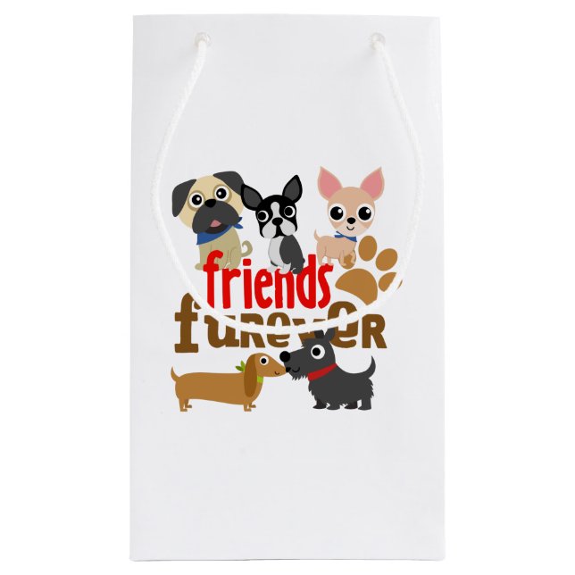 Friends Furever Dogs Puppies Small Gift Bag (Back)