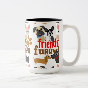 Friends Furever Dogs Puppies Two-Tone Coffee Mug