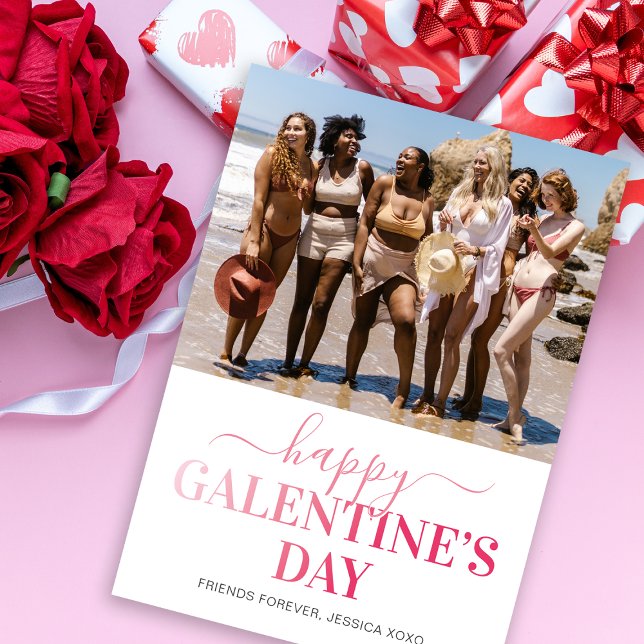 Friends Galentine's Day Photo Holiday Card (Creator Uploaded)