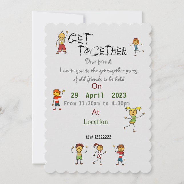 Friends gather  invitation (Front)