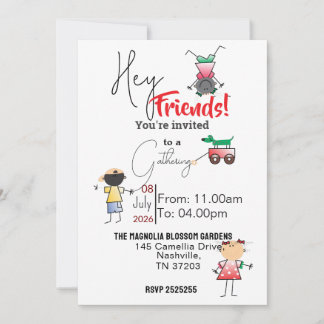 Friends gather invitation