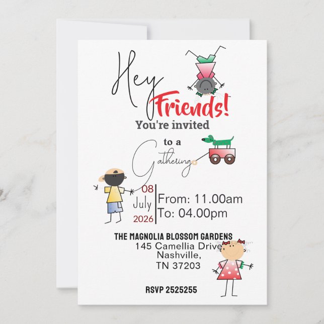 Friends gather  invitation (Front)
