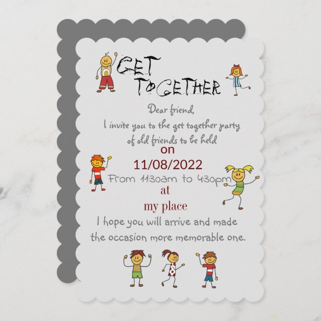 Friends gather  invitation (Front/Back)