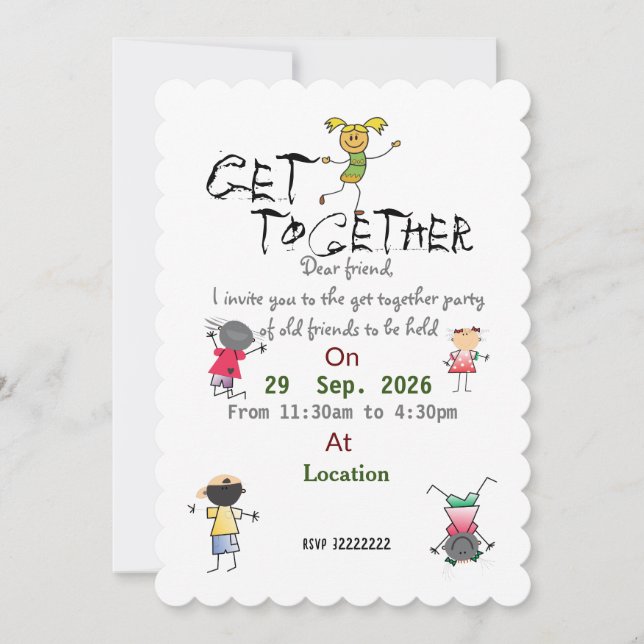 Friends gather  invitation (Front)