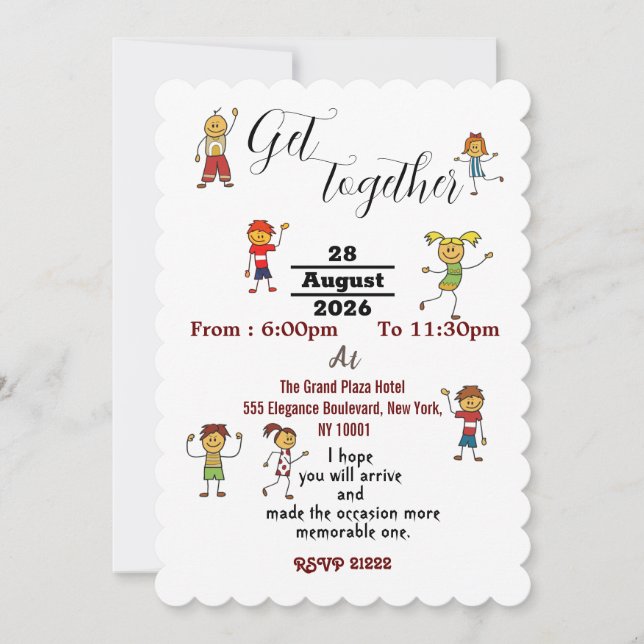 Friends gather  invitation (Front)