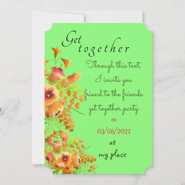 Friends get together  invitation (Front)