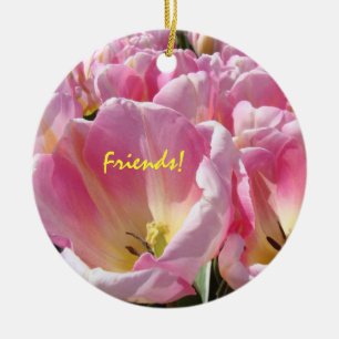 Friends! gifts Pink Tulip Flowers hanging ornament