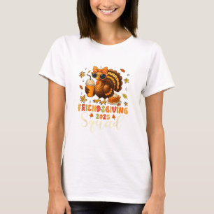 Friends Giving Squad 2025 Autumn Fall Thankful Tha T-Shirt