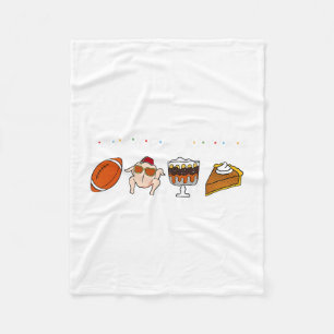 Friends Giving Turkey Footll Pumpkin Thanksgiving Fleece Blanket