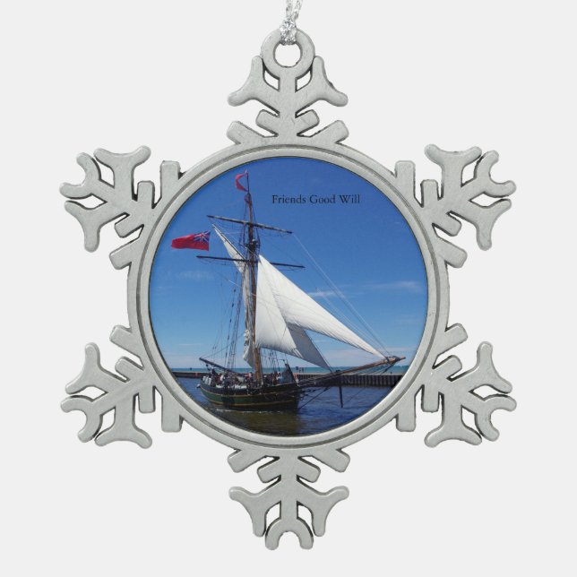 Friends Good Will ball or snowflake ornamet Pewter Christmas Ornament (Front)