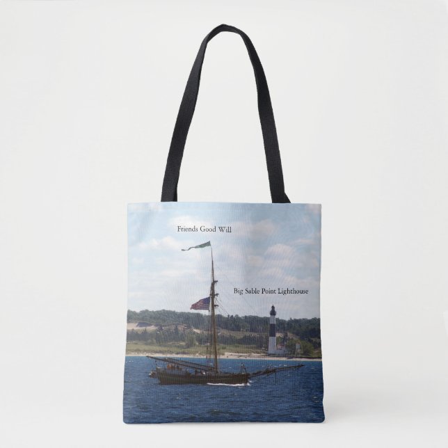 Friends Good Will & Big Sable Light all over tote Bag (Front)