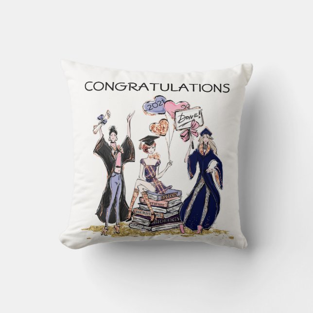 Friends Graduation Throw Pillow  (Front)