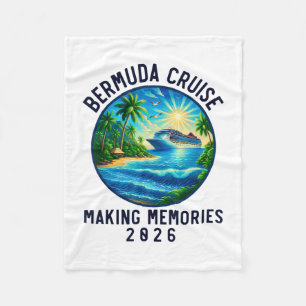 Friends Group Bermuda Cruise 2026 Matching Family  Fleece Blanket