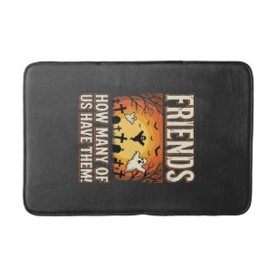 Friends Halloween Ghost Graveyard Design_1 Bath Mat
