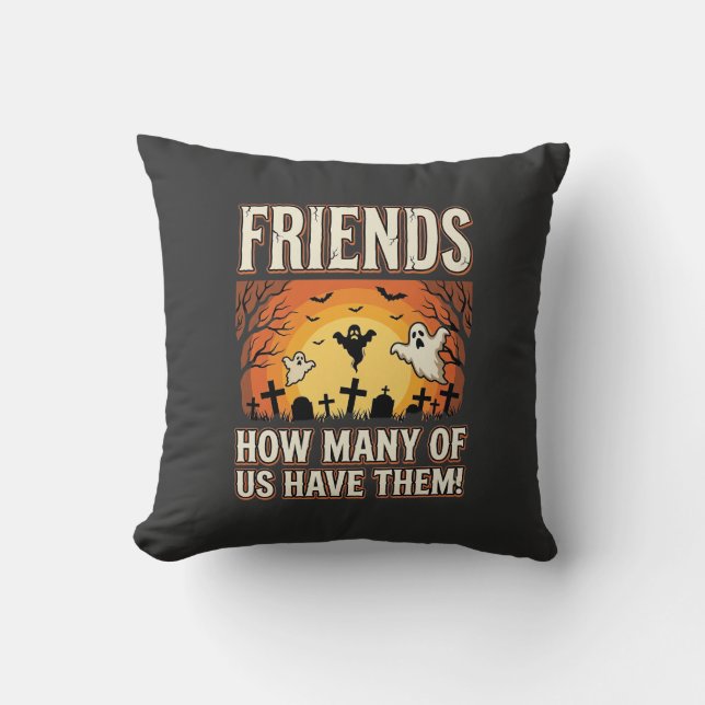 Friends Halloween Ghost Graveyard Design_1 Cushion (Front)