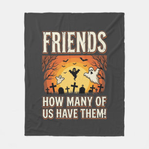 Friends Halloween Ghost Graveyard Design_1 Fleece Blanket