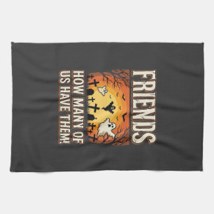 Friends Halloween Ghost Graveyard Design_1 Tea Towel