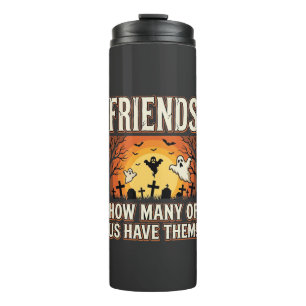 Friends Halloween Ghost Graveyard Design_1 Thermal Tumbler