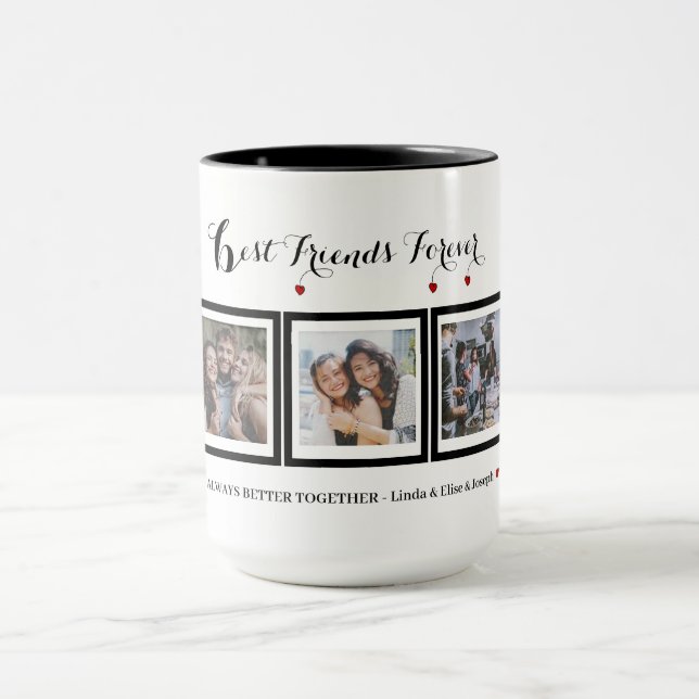  Friends Heart Photo Collage change border colour  Mug (Center)
