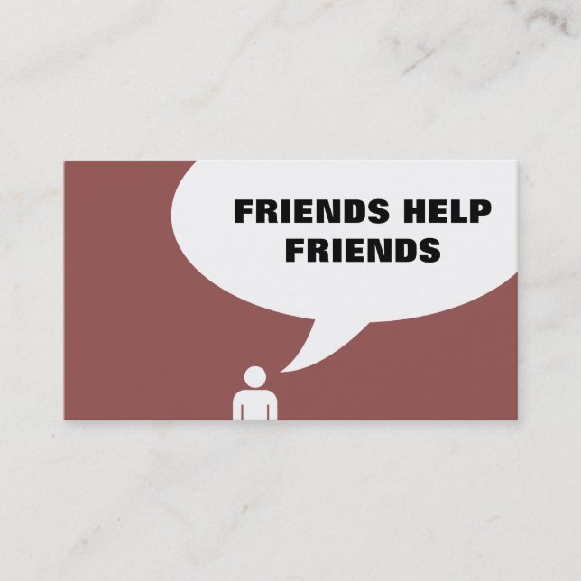 friends help friends comic bubble referral card (Front)