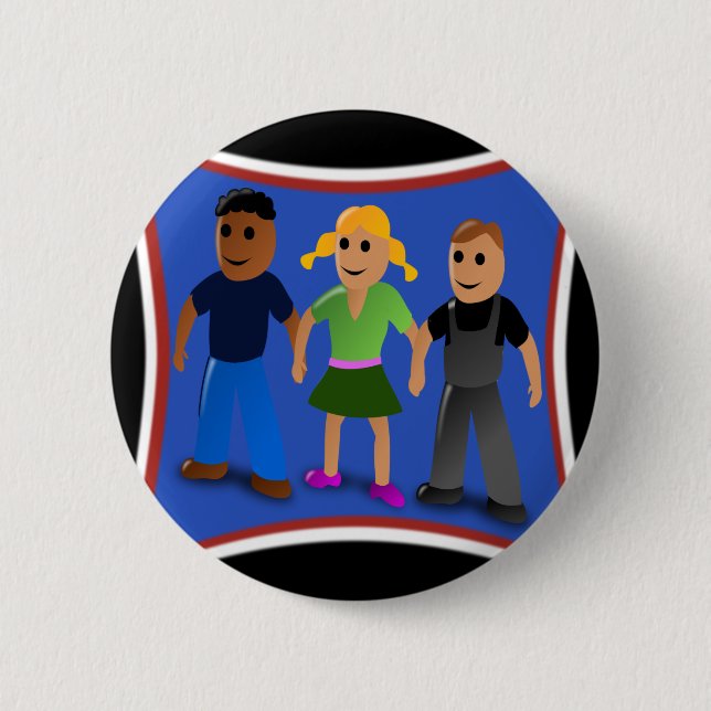 Friends Holding Hands - 6 Cm Round Badge (Front)