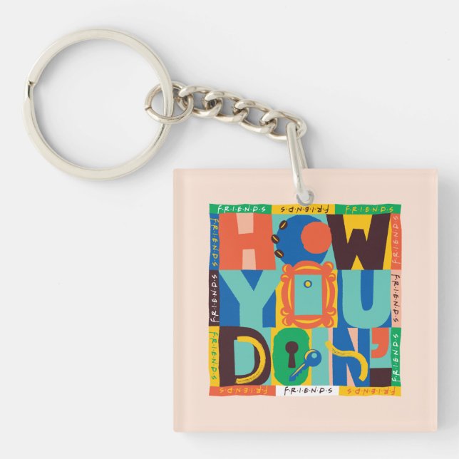 FRIENDS™ | How You Doin' - Vibrant Graphic Key Ring (Front)