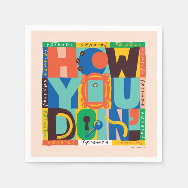 FRIENDS™ | How You Doin' - Vibrant Graphic Napkin (Front)