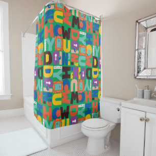 FRIENDS™   How You Doin' Vibrant Pattern Shower Curtain