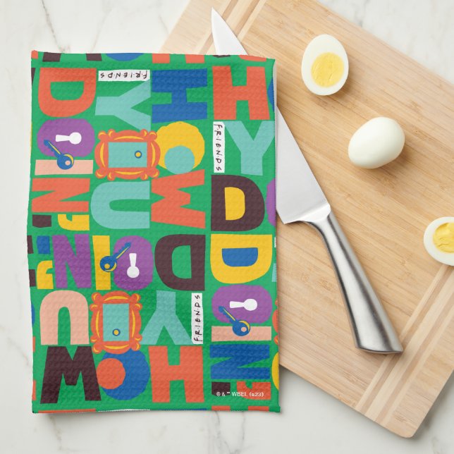 FRIENDS™ | How You Doin' Vibrant Pattern Tea Towel (Quarter Fold)