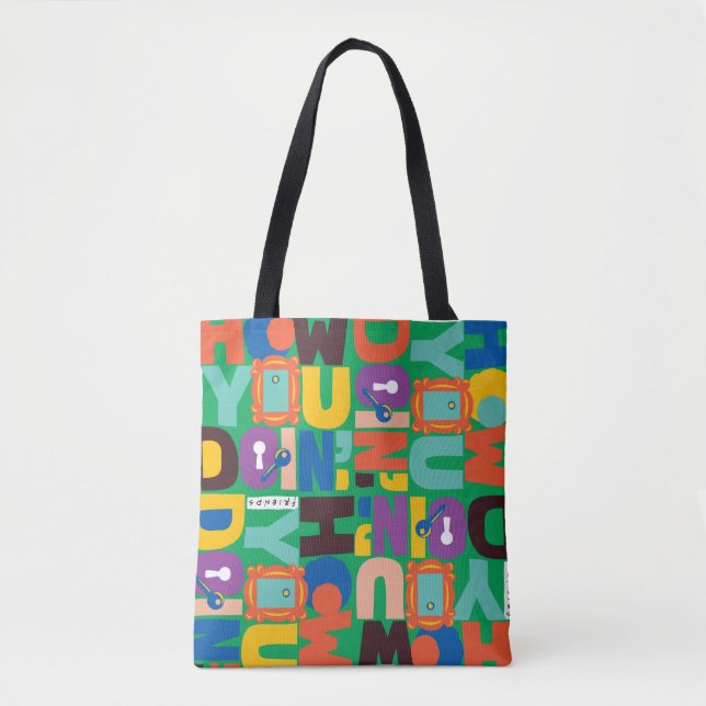 FRIENDS™ | How You Doin' Vibrant Pattern Tote Bag (Front)