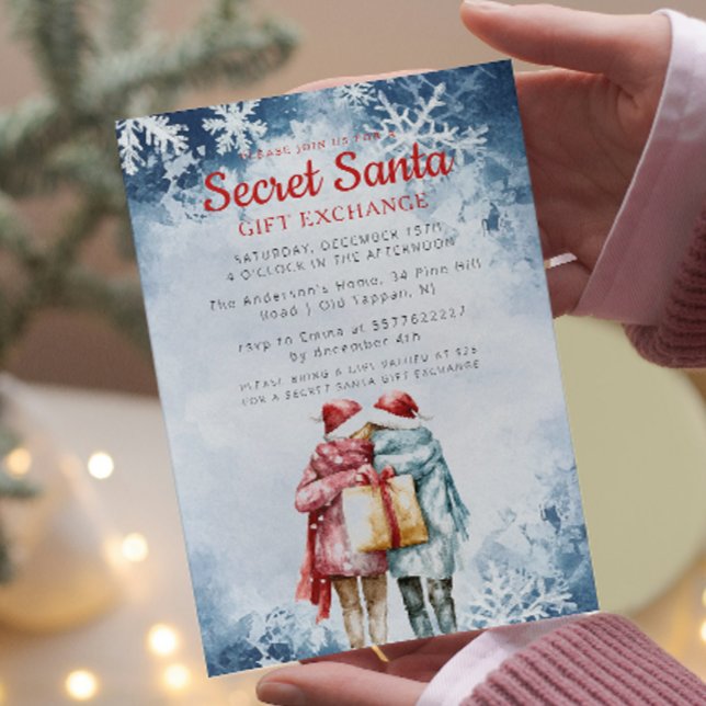 Friends I Gift Secret Santa Winter Christmas Party Invitation (Creator Uploaded)