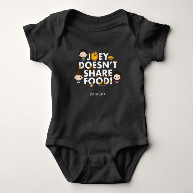 FRIENDS™ | Joey Doesn't Share Food Chibi Baby Bodysuit (Front)