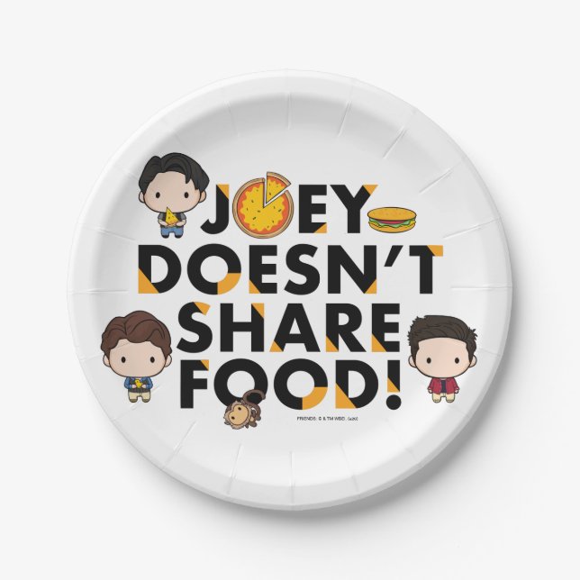 FRIENDS™ | Joey Doesn't Share Food Chibi Paper Plate (Front)