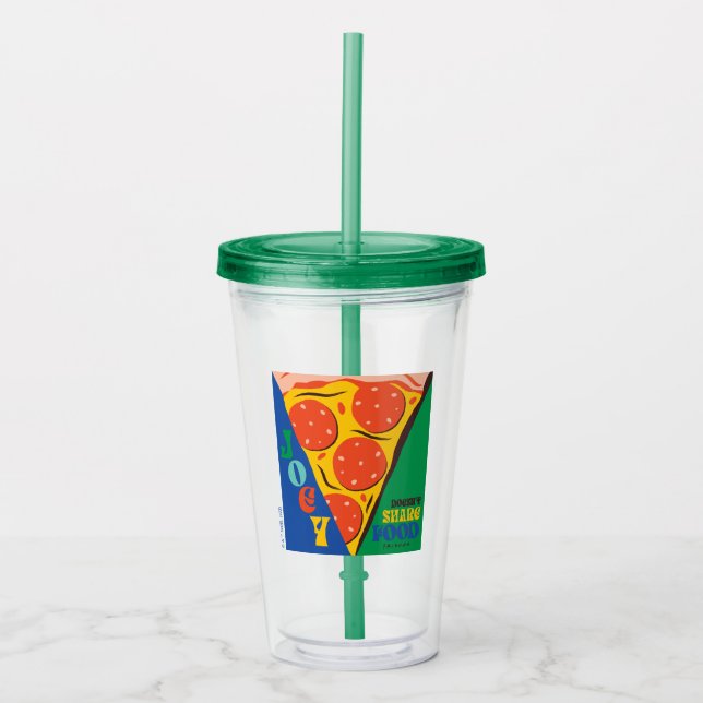 FRIENDS™ | Joey Doesn't Share Food - Pizza Graphic Acrylic Tumbler (Front)