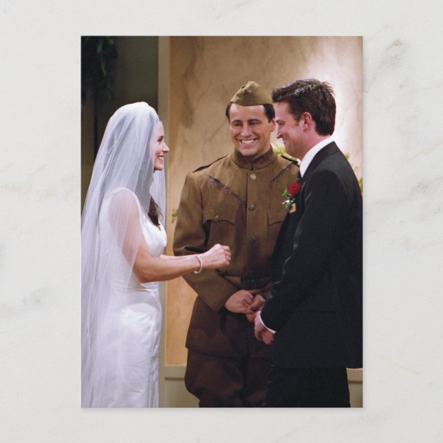 FRIENDS™ | Joey Marries Monica & Chandler Invitation Postcard (Front)