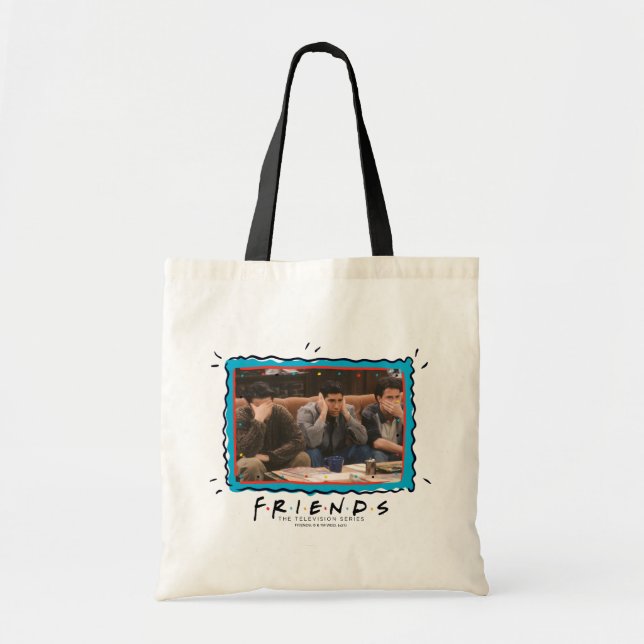 FRIENDS™ | Joey, Ross, and Chandler on the Couch Tote Bag (Front)