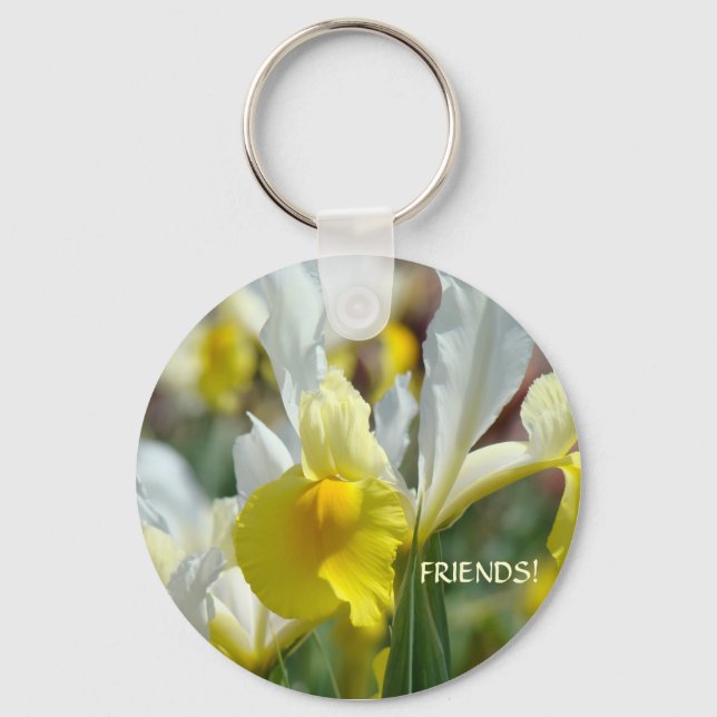 FRIENDS! Keychain Yellow Iris Flowers key chains (Front)